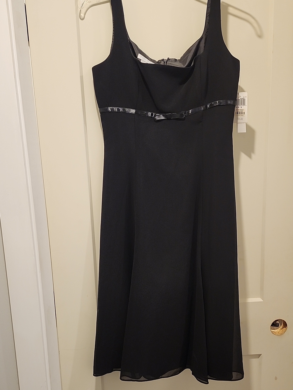 Classic Black Cocktail Dress with Satin Trim